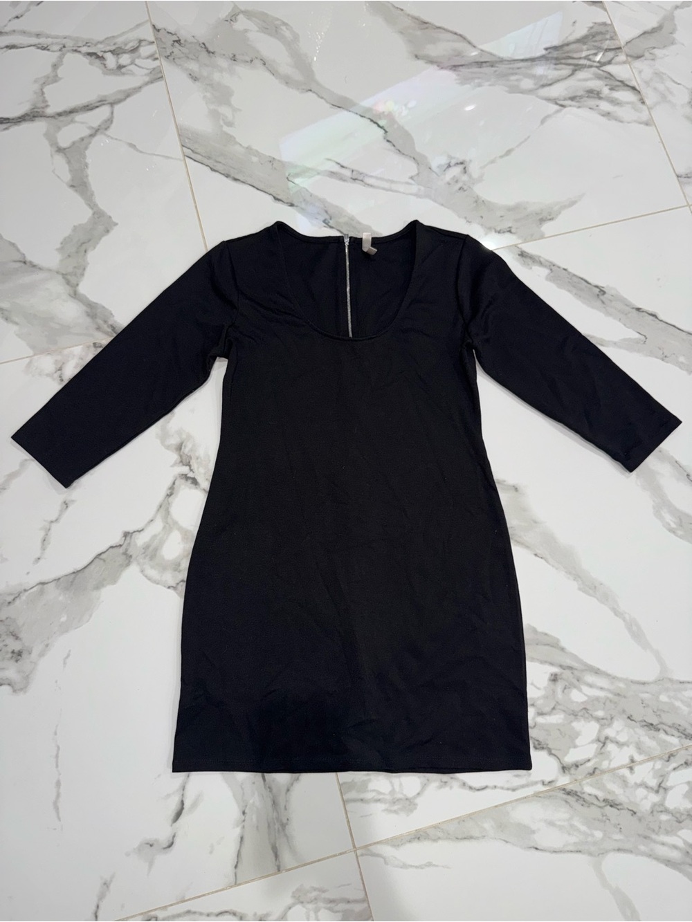 Xhilaration Black Scoop Neck Long Sleeve Dress
